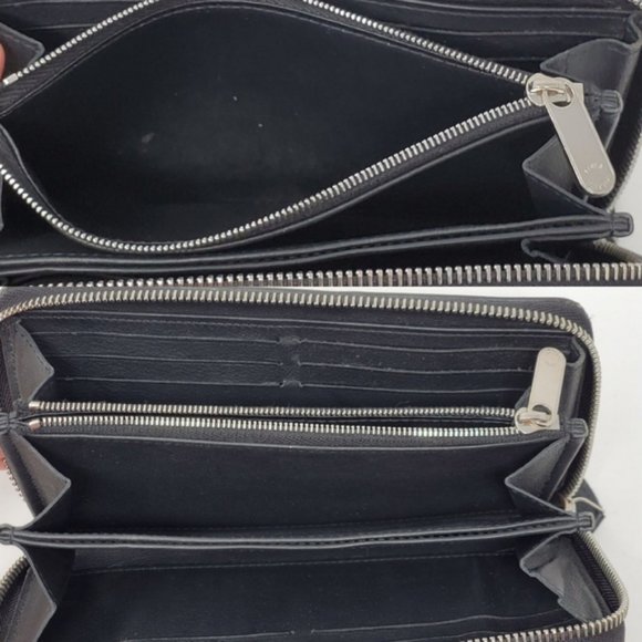 100% Auth Louis Vuitton Mahina Black Zippy Wallet - Picture 7 of 8